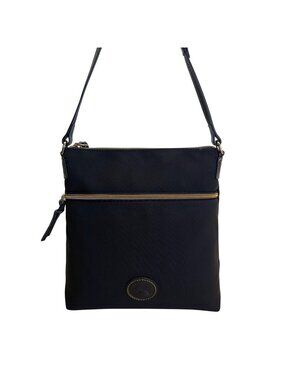 Dooney & Bourke Black Nylon With Adjustable Strap & Front Pocket Crossbody Bag